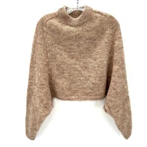 MO&Co. women’s cropped oversized wool and Kid mohair blend poncho sweater
